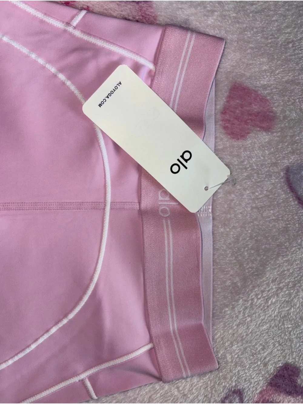 ALO Yoga Light Pink Seamless Sports Bra &  Shorts Set
